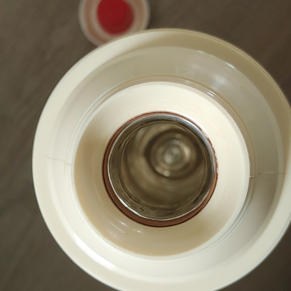 Vintage Tim Hortons 32 Oz Thermos Glass Linder Cream Red/Burgundy 13.5" Tall - Picture 4 of 4